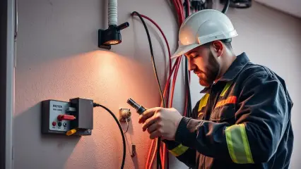 electrician repairing panel at palm coast